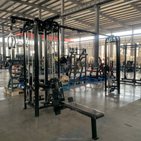 Station de musculation multifonctionnelle à 5 postes, qualité commerciale, robuste, pour la maison, en acier épais, entraînement de force, vente directe d'usine en gros