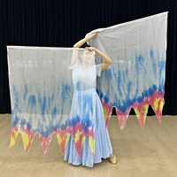 Drapeaux de louange Tie-Dye à bords flamboyants en mousseline légère pour la danse de louange, la scène et l'église