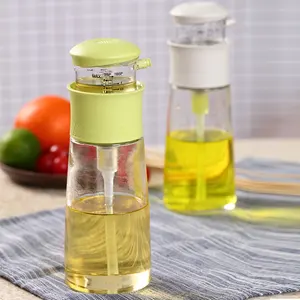 Distributeur d'huile d'olive en verre, cuisine créative, bouteille verseur avec contrôle, avec ensemble de mesure de 320ml