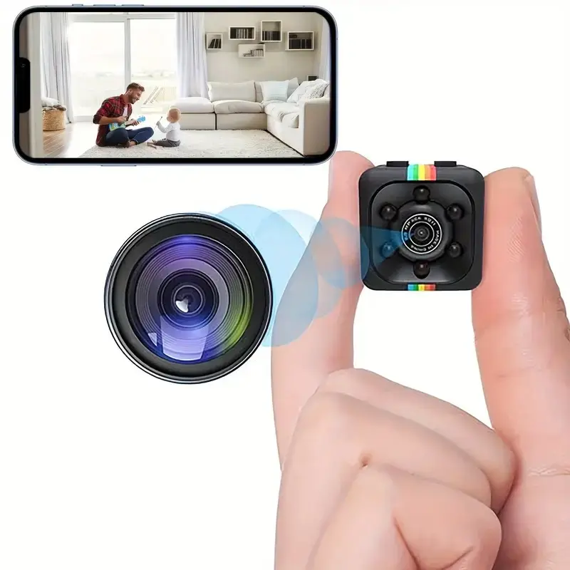 Mini caméra, enregistrement audio et vidéo HD, détection de mouvement à vision nocturne, caméra nounou pour petit chien, moniteur de sécurité à domicile