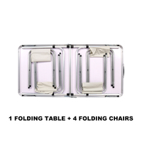 Table de camping pliante en aluminium pour l'extérieur portable personnalisé pour la plage ou l'école utiliser un panneau de style bois