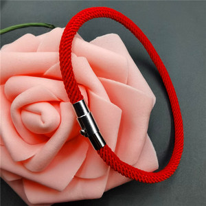 Single Layer <b>Couple</b> <b>Bracelet</b> 4Mm Black Rope Magnetic Clasp Unisex Jewelry Gift - Product Image 2