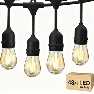 Edison Vintage Outdoor Waterproof <b>String</b> Lights, Festoon <b>Lighting</b> for Patio Party Decor, Holiday Marquee Ambience Lights - Product Image 1