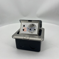 Boîte de prise de sol escamotable étanche IP44 16A à 2 prises, type encastré, prises électriques à terre