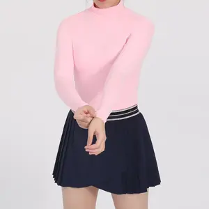 Wholesale Fitness Apparel Manufacturers Golf Clothing Body Tight Tops Ladies Long Sleeve Breathable Golf Shirt Golf Clothes