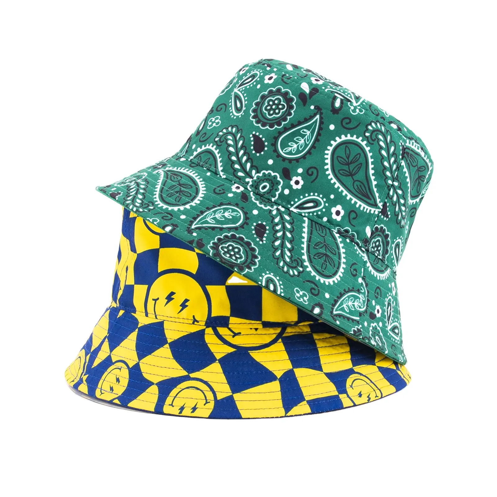 새로운 디자이너 패션 남녀공용 인쇄 뒤집을 수 있는 피셔맨 모자 로고 맞춤형 인쇄 버킷 모자