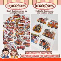 Autocollant découpé en PVC imperméable Honli Pompier Camion de Pompiers Dessin Animé – Cadeau pour Enfants, Bouteilles d'Eau, Téléphones, Ordinateurs Portables, Papeterie
