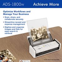 Scanner de documents portable B-rother 1800W avec technologie CIS, interface USB, numérisation recto-verso, format A4, résolution 600 dpi