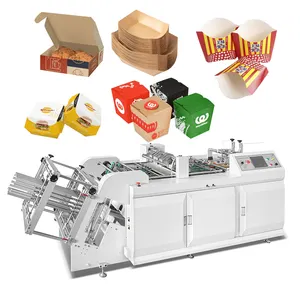 Caixa automática para fazer hambúrgueres e pizza, máquina de fazer bandejas de papel para alimentos