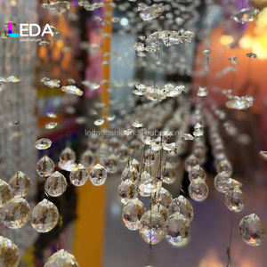 LEDA Bolas de Cristal Transparentes de Alta Calidad, Cuentas Octagonales Transparentes, Guirnaldas para Bodas, Cadenas de Cristal Colgantes, DIY - Product Image 4