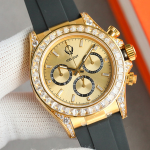 デザイナー自動機械式ダイヤモンド時計男性用ステンレススチールケースETAムーブメントクロノグラフ機能ダイバー特徴100バー - Product Image 4