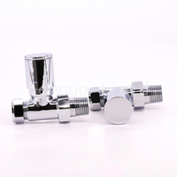 Robinet thermostatique droit en laiton 15mm*1/2 pouce pour radiateur, poignée chromée, pour systèmes CVC et chauffage de porte-serviettes