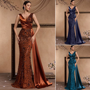 Vestidos <span class=keywords><strong>de</strong></span> Noche <span class=keywords><strong>de</strong></span> Lujo LY2820 para Mujer, Elegantes Vestidos <span class=keywords><strong>de</strong></span> Fiesta con Cuello en V, Sin Mangas, con Lentejuelas, para Damas <span class=keywords><strong>de</strong></span> <span class=keywords><strong>Honor</strong></span> y Bodas - Product Image 4
