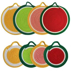Sous-verres ronds en corde de coton, isolants, épais, antidérapants, résistants à la chaleur, pour la cuisine et l'artisanat - Product Image 1