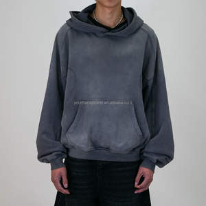 OEM <span class=keywords><strong>m</strong></span>ặt trời phai <span class=keywords><strong>m</strong></span>ờ rửa Mens quá khổ pháp Terry hoodie Boxy phù hợp với cắt Heavyweight Hoodies Áo Thun bán buôn - Product Image 3