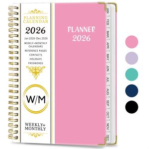 Carnet de notes A5 exclusif transfrontalier 2026 – Calendrier hebdomadaire spirale – Planificateur de travail et de suivi des tâches - Product Image 6