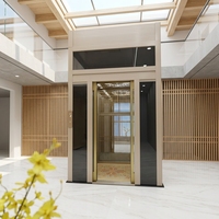 Ascenseur résidentiel senior silencieux, élévateur domestique électrique, cabine en verre trempé, porte en acier, terrasse, 2 à 5 étages, 400 kg, certifié CE