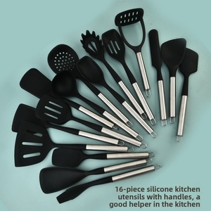 16 Pieces Silicone Cooking Utensils Set Spatula Brush <b>Kitchen</b> Utensil <b>Gadgets</b> <b>Tools</b> Set for Nonstick Cookware - Product Image 3
