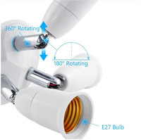 Adaptateur de support de lampe à LED 2/3/4/5-en-1 360 degrés réglable avec douille de base E27 Catégorie de produit Supports de lampe et bases de lampe