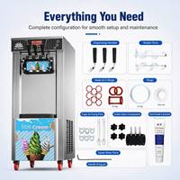 Machine à glace molle double tête ZB-BQL268YL à refroidissement préalable au sol 220V 1600W GREE Asbera R22 Meilleure vente