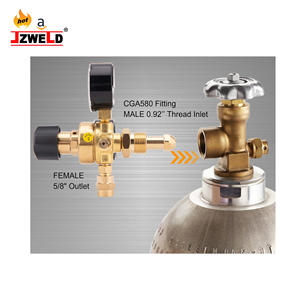 Régulateurs d'<span class=keywords><strong>argon</strong></span> et de CO2 en laiton <span class=keywords><strong>CGA580</strong></span>, 0-4500 PSI/0-10 BAR, avec tuyau de 2 m pour soudage au gaz – Vente chaude - Product Image 3