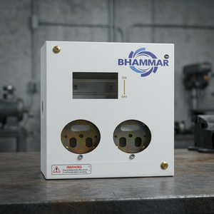 Boîtier de distribution industriel en métal 2 prises + disjoncteur DP, modèle KK46 OMDMS, 20/2 A, utilisation extérieure/intérieure, en vrac - Product Image 2
