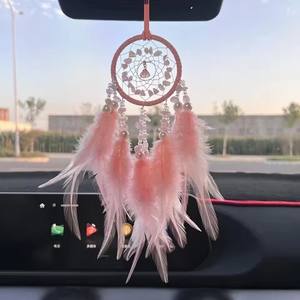 Acchiappasogni per Auto da Appendere per Ragazze, con Piume, Cristalli e Specchio, Decorazione per la Casa, Portafortuna per Auto, Accessori per Interni - Product Image 6