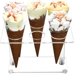 ที่วางโคนไอศกรีมอะคริลิกใส 6 ช่อง สำหรับร้านขนมหวาน งานเลี้ยง บุฟเฟ่ต์ จัดเลี้ยง - Product Image 3
