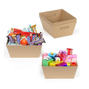 Cesta de Regalo Personalizada de Papel Kraft Corrugado Reciclado con Asas, Forro de Esponja y Acabado Mate para Cestas <span class=keywords><strong>Navideñas</strong></span>, Frutas, Flores y <span class=keywords><strong>Vino</strong></span> - Product Image 4