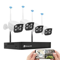 Outdoor night vision surveillance cctv camera set 4ch 8ch IP WIFI nvr kit 4 8 channel 1080P home wireless security camera system