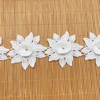 Broderie de style vintage de haute qualité 3D fleurs/papillon dentelle garniture accessoires de couture pour la décoration de robe