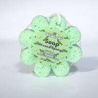 Esponja de Baño 2 en 1 con Jabón Incorporado, Esponja de Baño en Forma de Flor, Hidratante, Exfoliante Suave y Espuma Abundante, Exfoliante Corporal