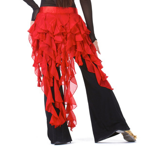 Dpw328 Faldas de danza del vientre azul real Oriental Doble abertura alta Traje de danza del vientre Falda para mujer vestido de actuación - Product Image 4