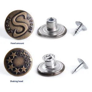 Biểu Tượng Tùy Chỉnh Kẽm Hợp Kim Kim Loại <span class=keywords><strong>Jeans</strong></span> Nút Cho Quần Denim Vòng Shank Tack Nút Thay Thế Phụ Kiện May Mặc - Product Image 4