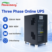 Système d'alimentation sans interruption (ASI) triphasé en ligne Powermerry Industrial 120 kVA 96 kW 380 V avec batterie au plomb-acide pour centre de données, applications médicales et alimentation de secours critique, conforme CE