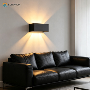 Lampes murales extérieures modernes 35W, étanches, en aluminium noir, 2*GU10, éclairage haut et bas, montage mural extérieur - Product Image 3