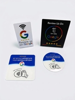 Autocollant personnalisé rond en acrylique avec QR et puce NFC pour avis Google et Facebook