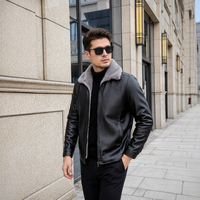 Nouvelle veste bomber vintage pour homme en cuir PU, fermeture éclair, doublure en polyester blanc, satin extra-épais, coupe ample, décontractée