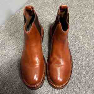 Bottes Chelsea en cuir marron délavé pour homme, faites à la main, à lacets, style rétro streetwear, chaussures d'hiver et d'été, semelle épaisse - Product Image 3