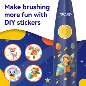 <span class=keywords><strong>Brosse</strong></span> <span class=keywords><strong>à</strong></span> <span class=keywords><strong>dents</strong></span> électrique Seago pour bébés de 0 <span class=keywords><strong>à</strong></span> 3 ans, sonique, rechargeable, étanche IPX7, chargement USB, design de dessin animé, poils doux - Product Image 2