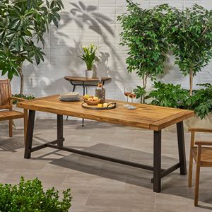 DB Table à manger d'extérieur moderne carrée en bois de teck avec cadre en alliage d'aluminium et corde pliable pour hôtels parcs villas - Product Image 4