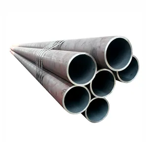 Высококачественная черная углеродистая стальная труба Q195 Q235 Q355 A709/Q345b/S355jr ERW сварная Черная Круглая стальная труба