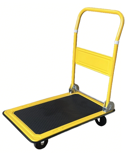 Troli Gudang Industri Lipat Platform Roda Empat Baja Tahan Karat Gerobak Pengangkut OEM Harga Murah 150kg/300kg - Product Image 2