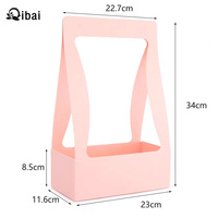Qibai panier de fleurs étanche Saint Valentin simple boîte en papier portable panier de fleurs boîte d'emballage en papier