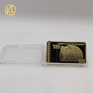 270 pièces de lingots de fer métalliques, couleur <span class=keywords><strong>or</strong></span> du Zimbabwe, plaqués, pièces carrées avec certificats dans une belle boîte - Product Image 5