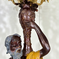 Cire perdue coulée cuivre lampadaires Prométhée Sculpture Art laiton lampadaire décoration Villa Hall allée Statue lumière