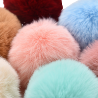 Vente en gros peluche fausse fourrure porte-clés boule 6cm pompon porte-clés pour sacs pendentif