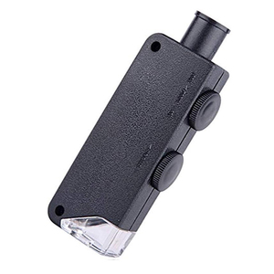 Portátil <span class=keywords><strong>60X</strong></span>-100X <span class=keywords><strong>Zoom</strong></span> óptico Lupa de luz LED Microscopio de mano para niños para joyería Monedas Sellos Tamaño de bolsillo pequeño - Product Image 1