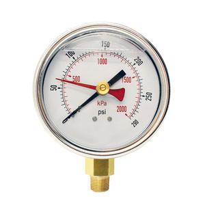Shockproof Vibration-resistance General Purpose Bourdon Tube Pressure Gauge with Adjustable Pointer and Indicators