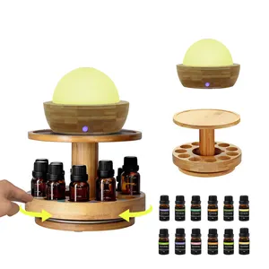 Difusor de aceites esenciales, minihumidificador ultrasónico de vapor y agua fría, de 7 colores purificador de aire con luz LED, ABS